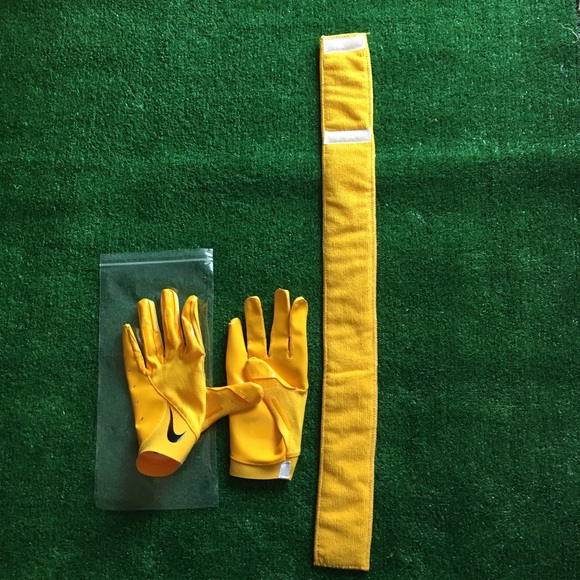 NEW NFL NIKE VAPOR KNIT 4.0 MAGNIGRIP+ WR FOOTBALL GLOVES WITH STREAMER TOWEL - Picture 5 of 7